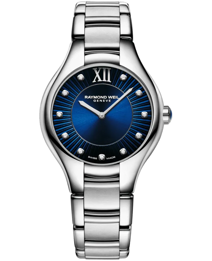 Raymond Weil Noemia Ladies Quartz Blue Dial Diamonds on Bracelet