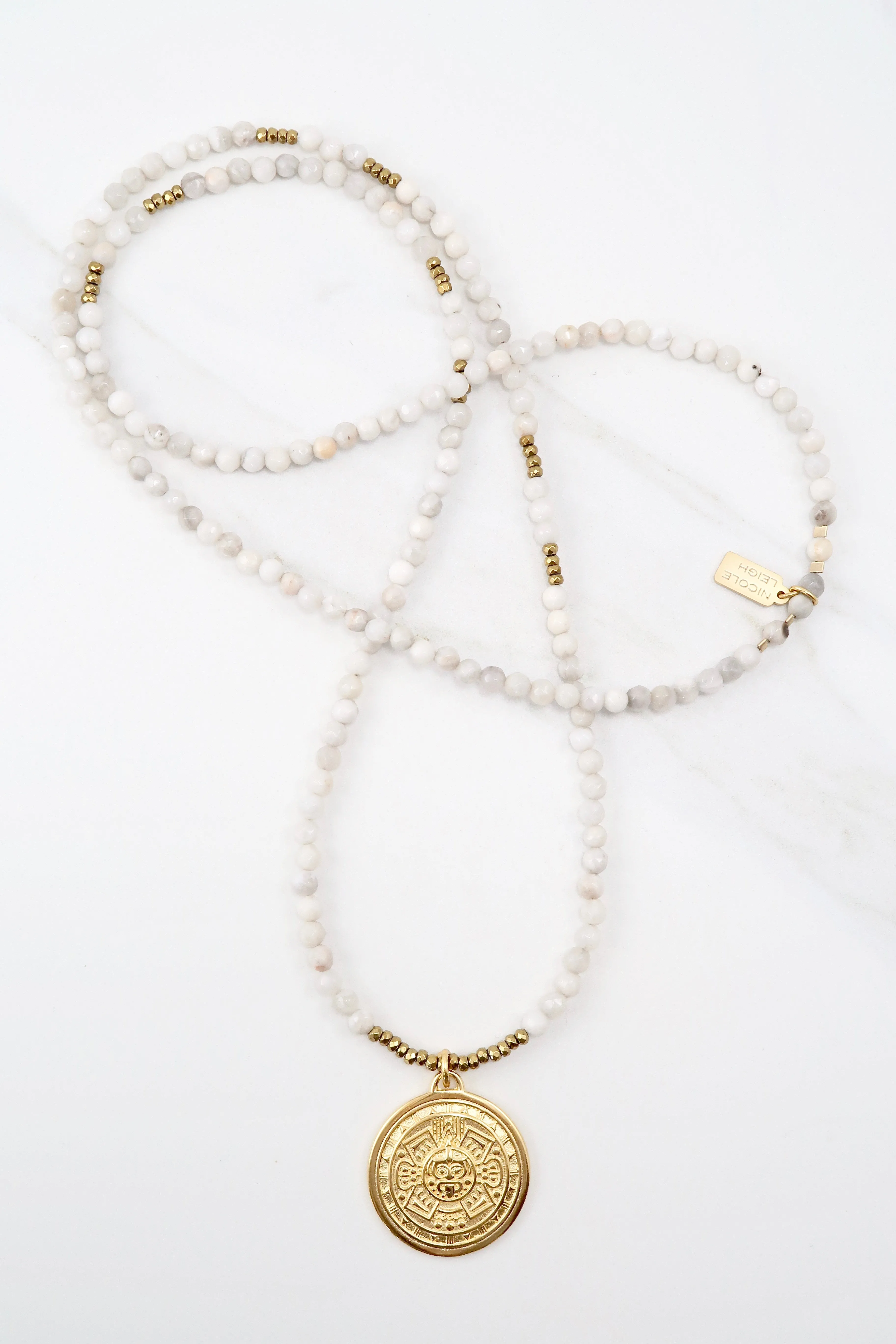 RAYNA white lace agate