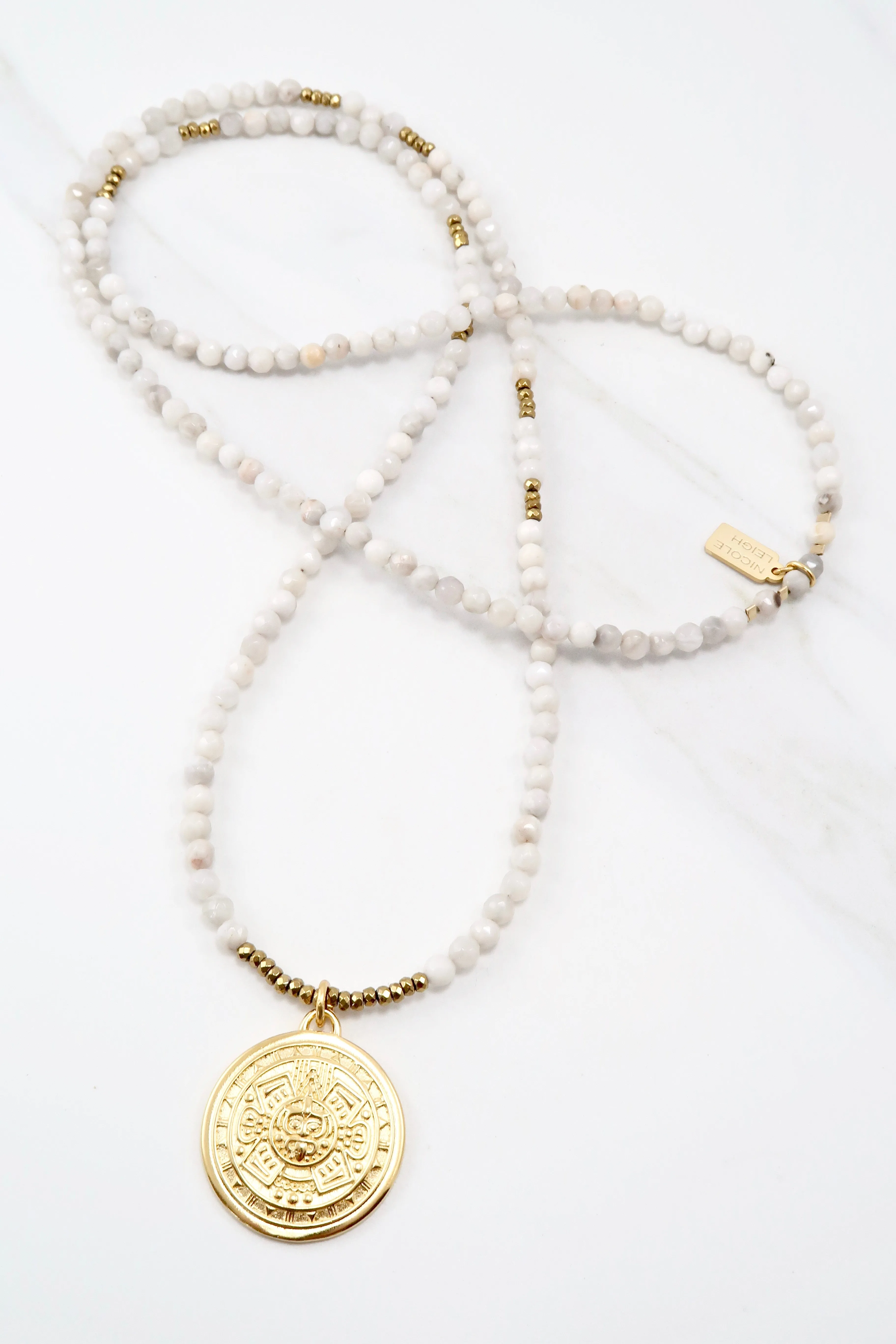 RAYNA white lace agate