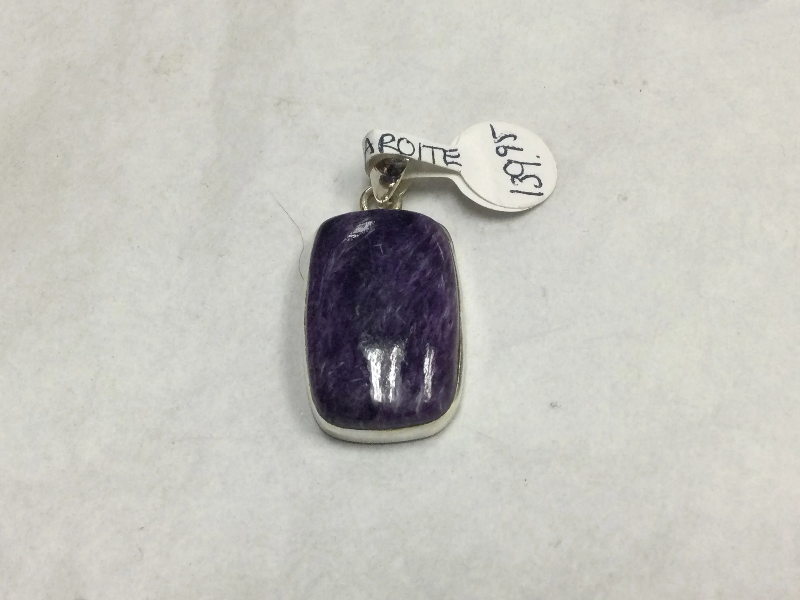 Rectangle Cut Charoite Pendant