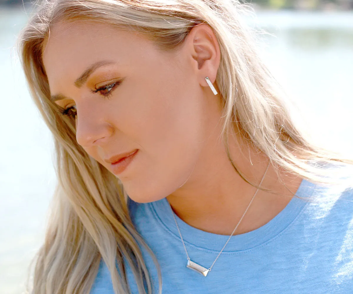Rectangle Pavé Crystal Necklace
