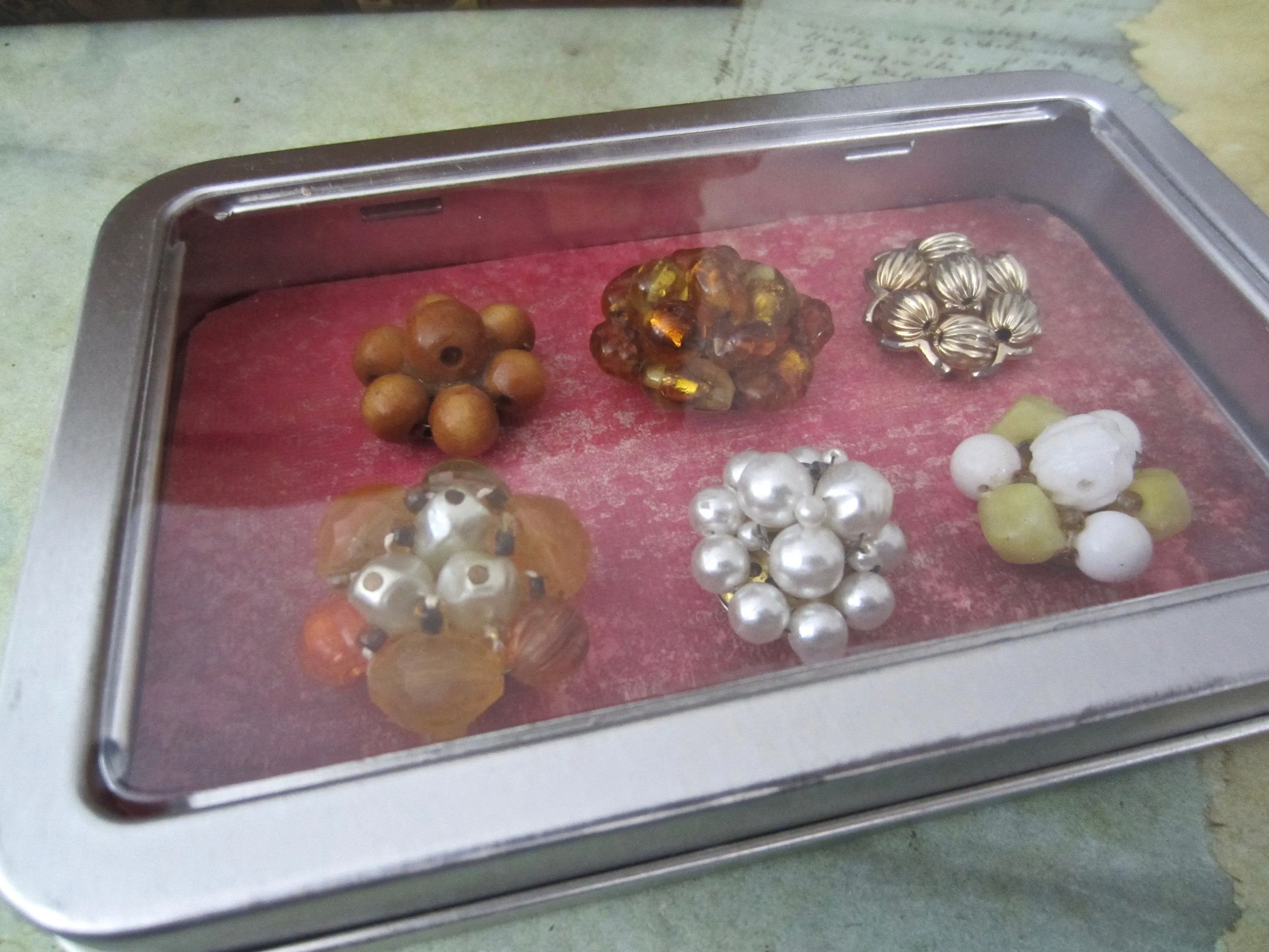 Recycled - Upcycled - Vintage Earring Magnet Gift Set - Great stocking stuffer or birthday gift -  by Steampunkjunq