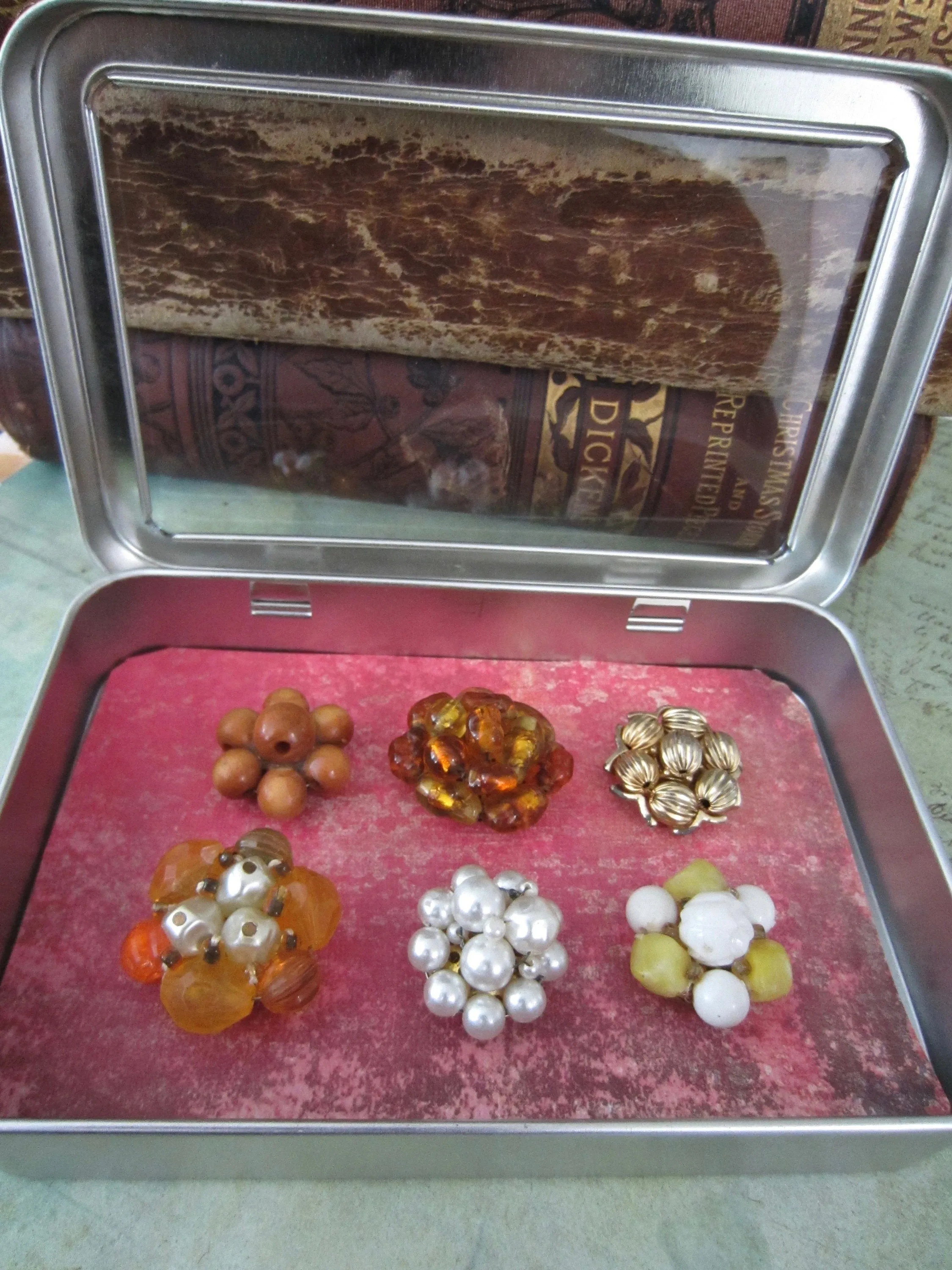 Recycled - Upcycled - Vintage Earring Magnet Gift Set - Great stocking stuffer or birthday gift -  by Steampunkjunq