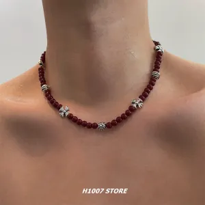 Red Beaded Necklace
