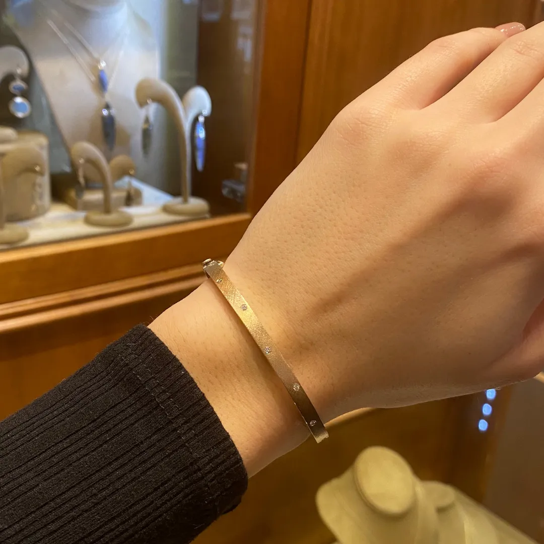 Rene Escobar Orly Diamond Rose Gold Bangle Bracelet