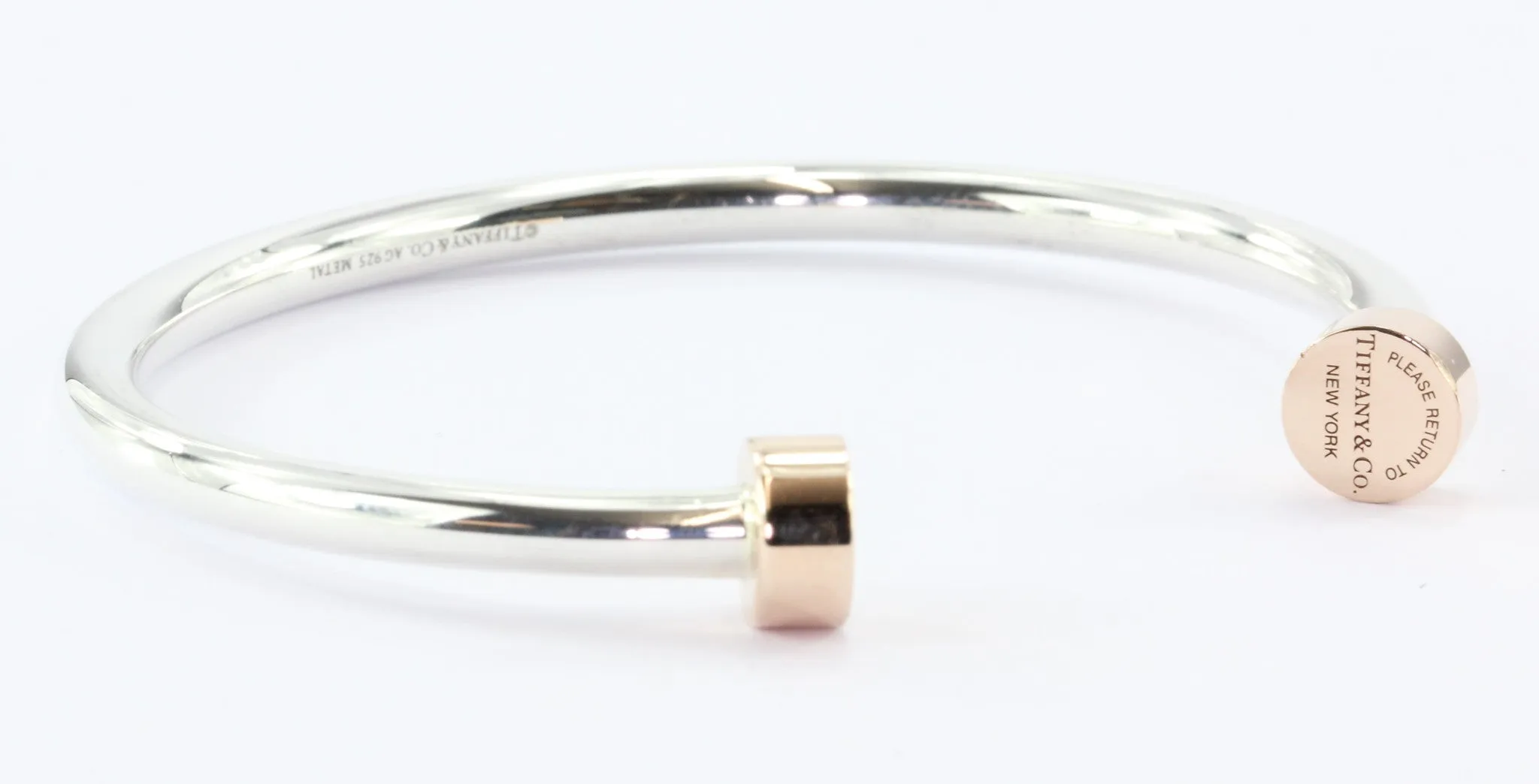 Return to Tiffany Narrow Circle Edge Cuff Sterling Silver & Rubedo Metal
