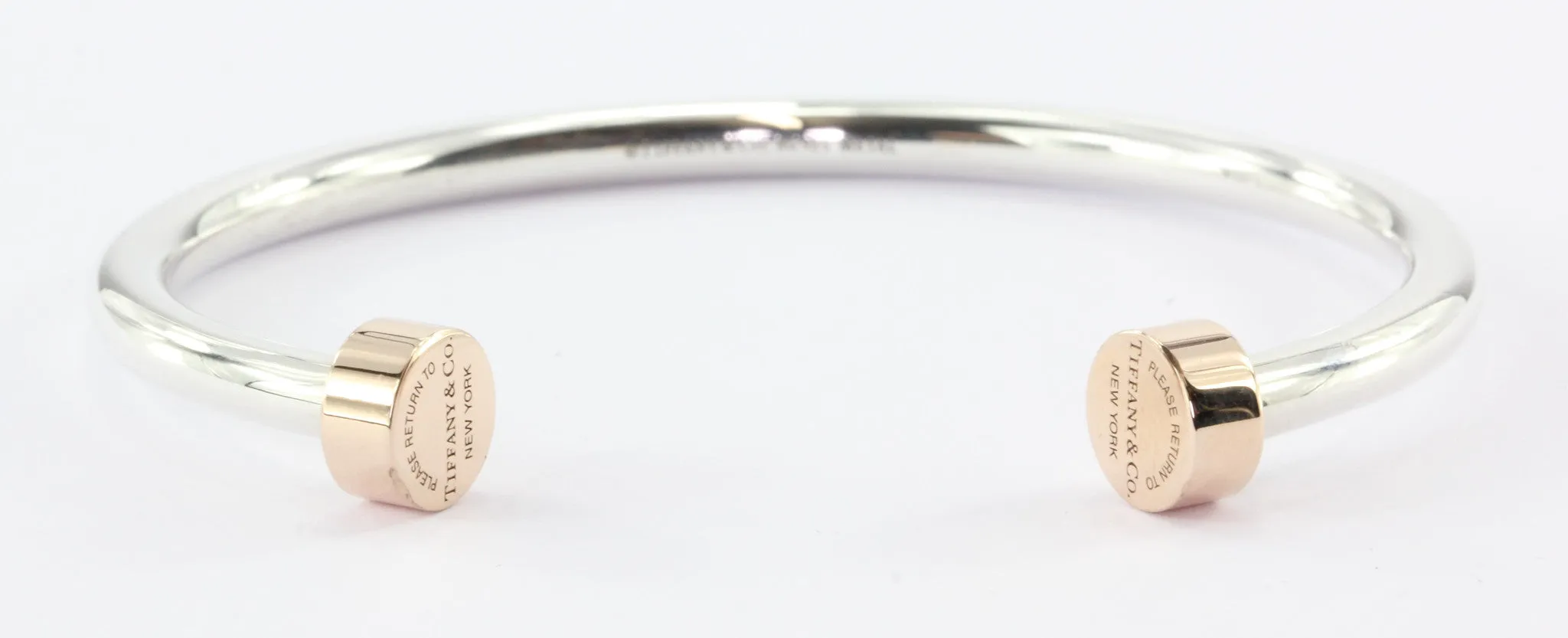Return to Tiffany Narrow Circle Edge Cuff Sterling Silver & Rubedo Metal