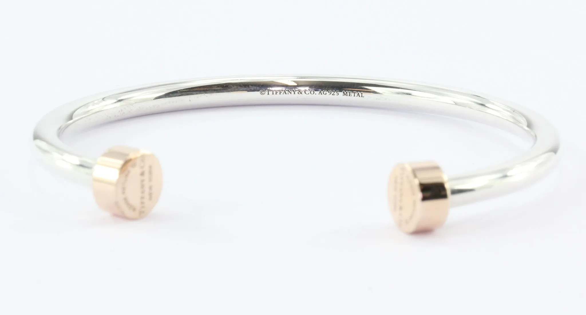 Return to Tiffany Narrow Circle Edge Cuff Sterling Silver & Rubedo Metal