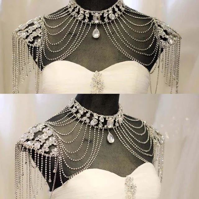 Rhinestone Crystal Bridal Shoulder Necklace