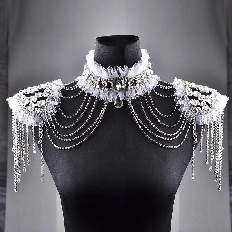 Rhinestone Crystal Bridal Shoulder Necklace