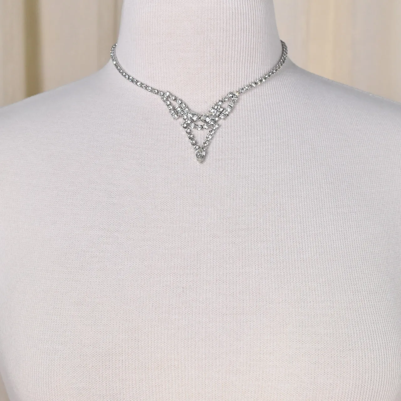 Rhinestone Point Necklace Set