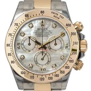 Rolex Cosmograph Daytona Bimetal Mother of Pearl/Diamonds Dial 116523