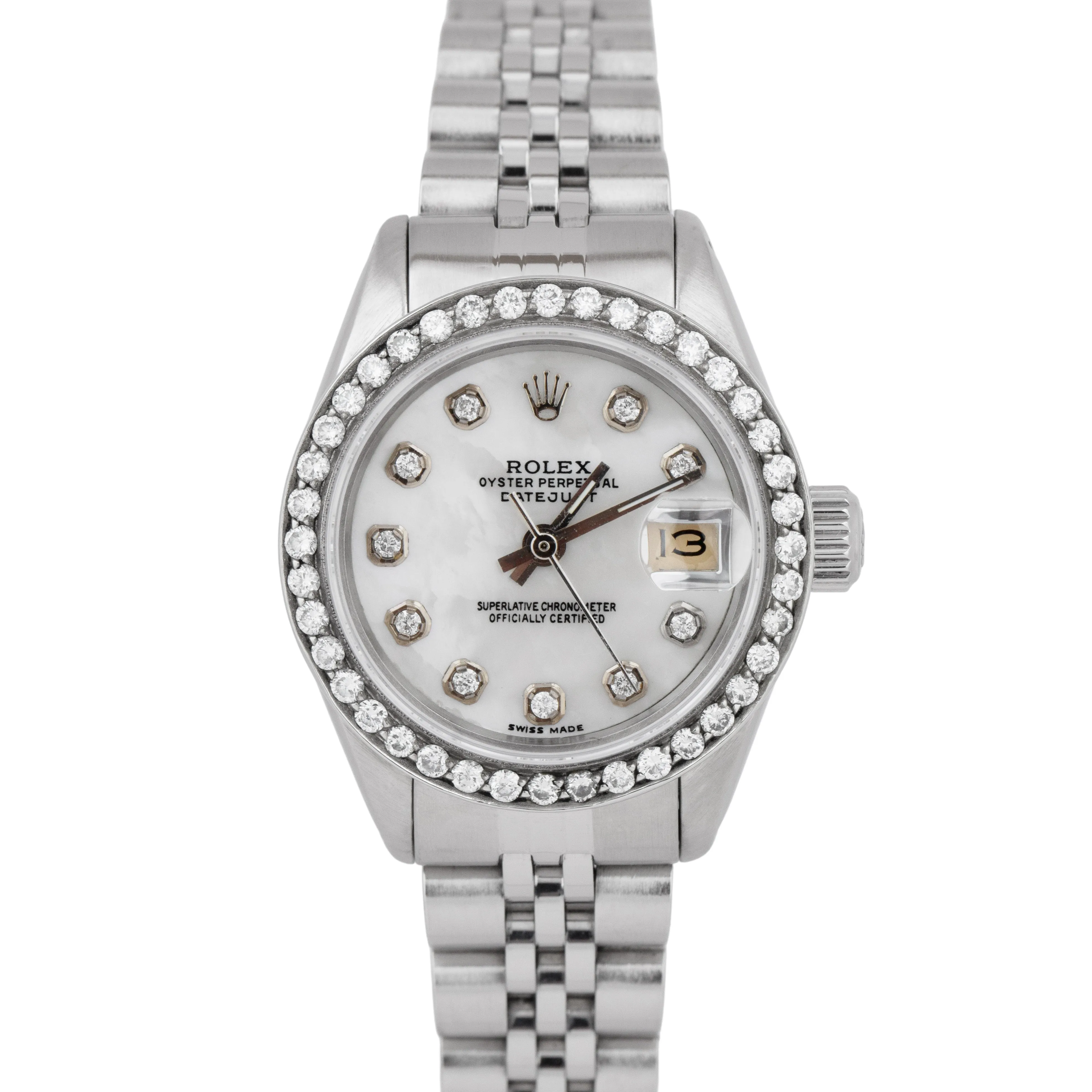 Rolex DateJust 26mm Diamond Mother of Pearl MOP Steel Jubilee Watch 6917 BOX