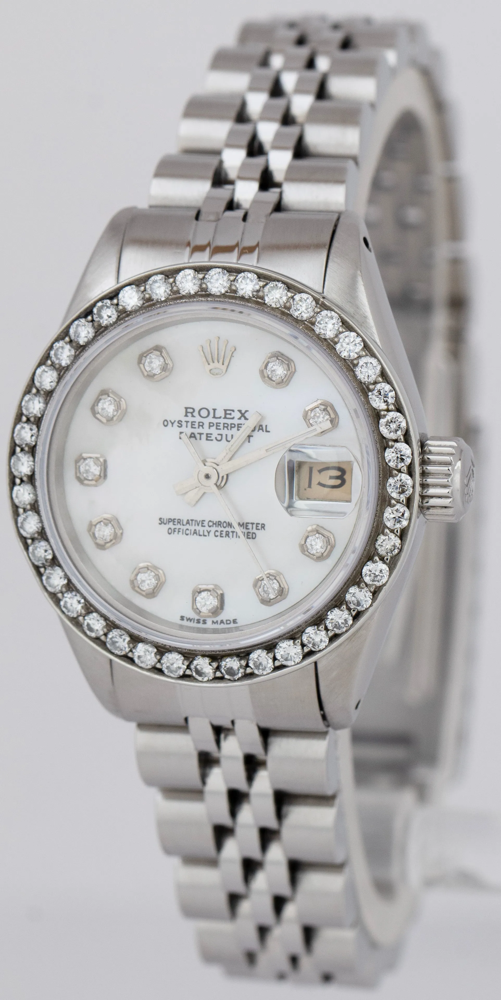 Rolex DateJust 26mm Diamond Mother of Pearl MOP Steel Jubilee Watch 6917 BOX