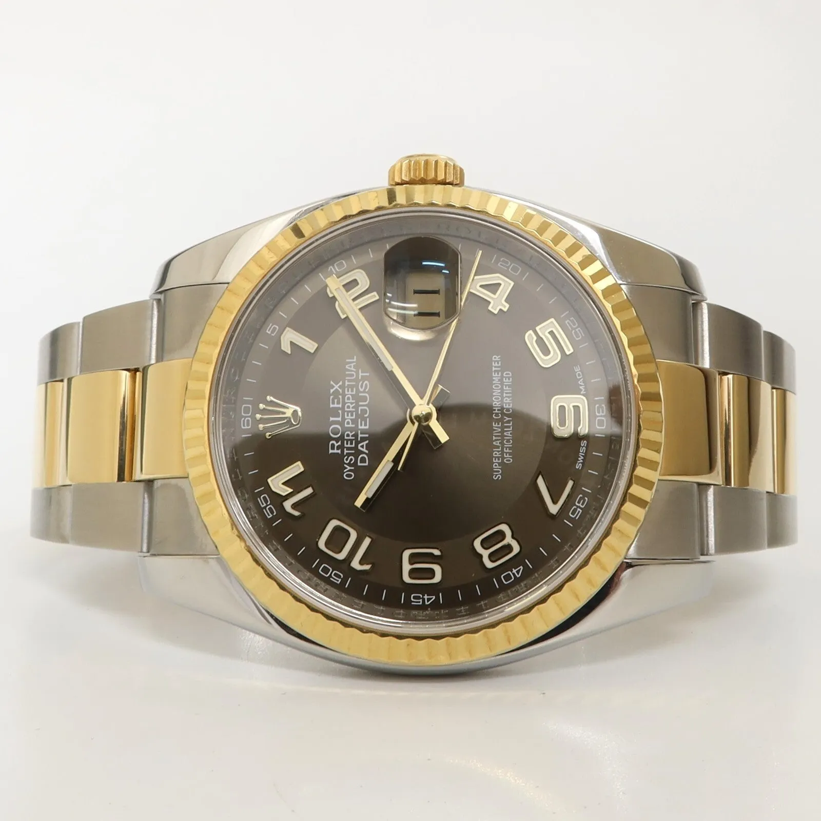 Rolex Datejust 36 18k Yellow Gold & Stainless Steel Oyster Brown Dial 116233