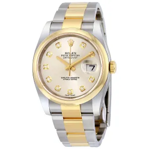 Rolex Datejust 36 Silver Dial Stainless Steel and 18K Yellow Gold Oyster Bracelet Automatic Ladies Watch 116203SDO