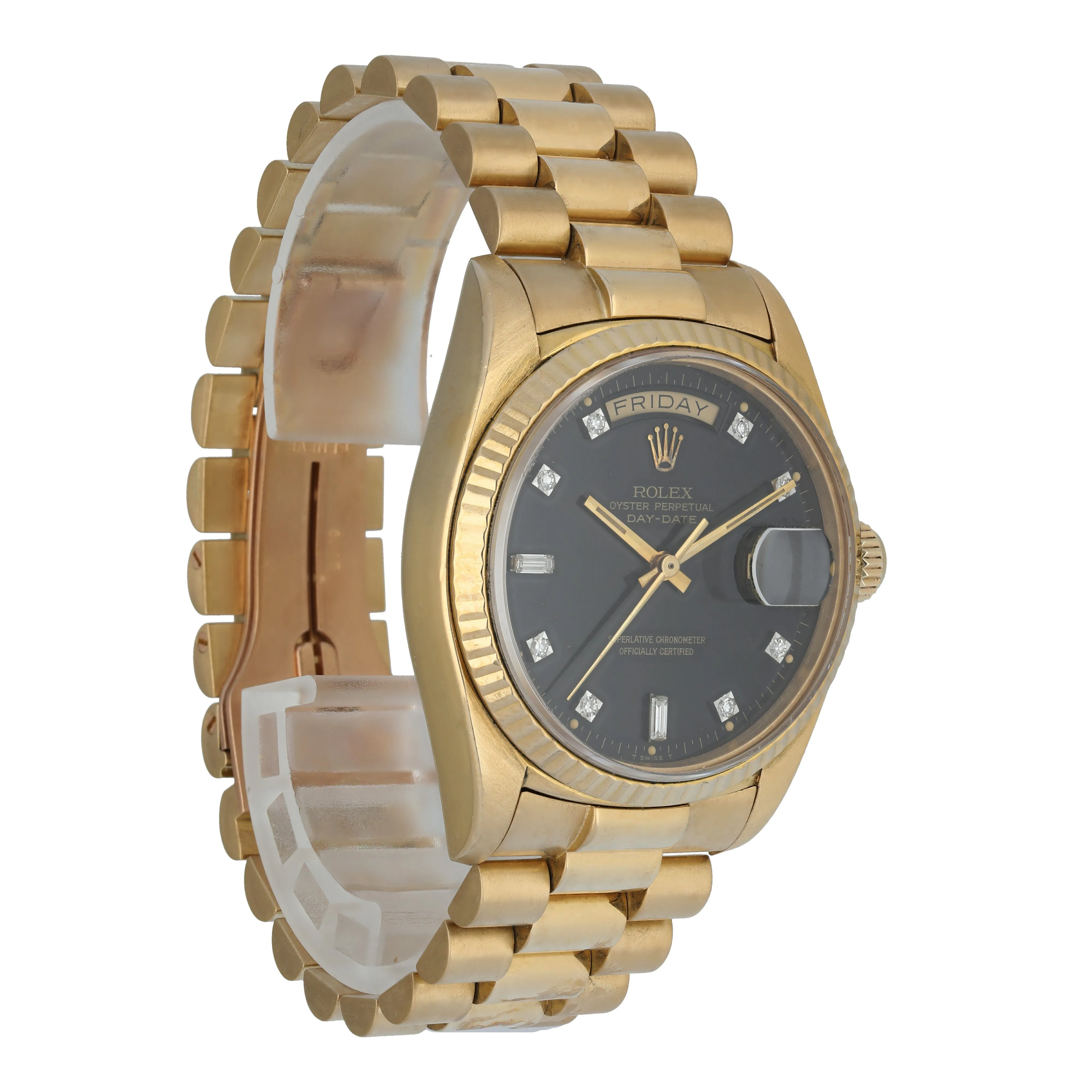 Rolex Day-Date 18038 Diamond Dial Mens Watch