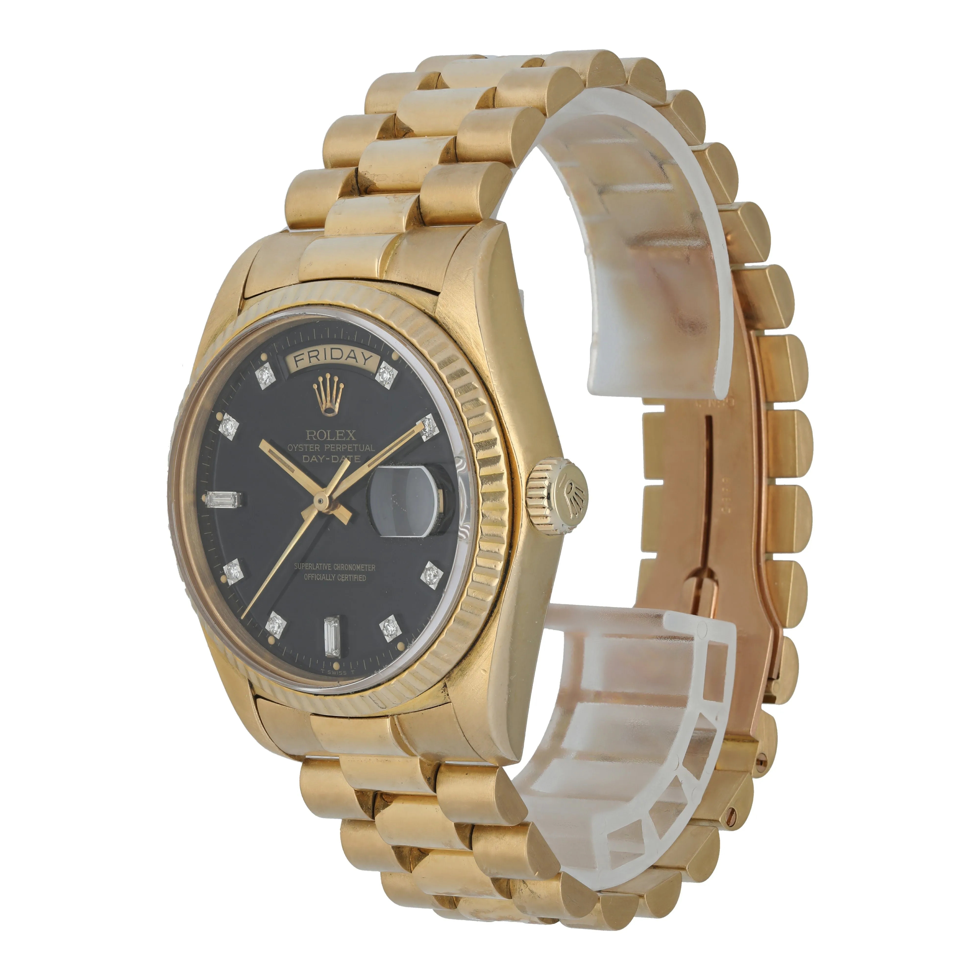 Rolex Day-Date 18038 Diamond Dial Mens Watch