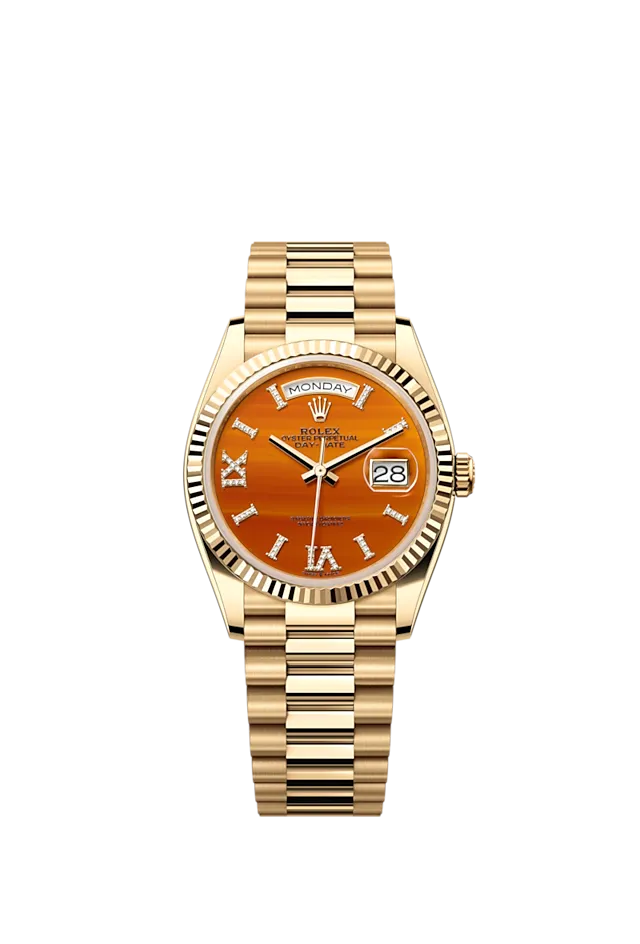 Rolex Day-Date 36, 18k Yellow Gold with Diamond-set, 36mm, Ref# 128238-0088