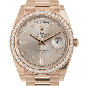 Rolex Day-Date Automatic Chronometer Diamond Pink Dial Watch 228345rbr-0007 228345 PDP