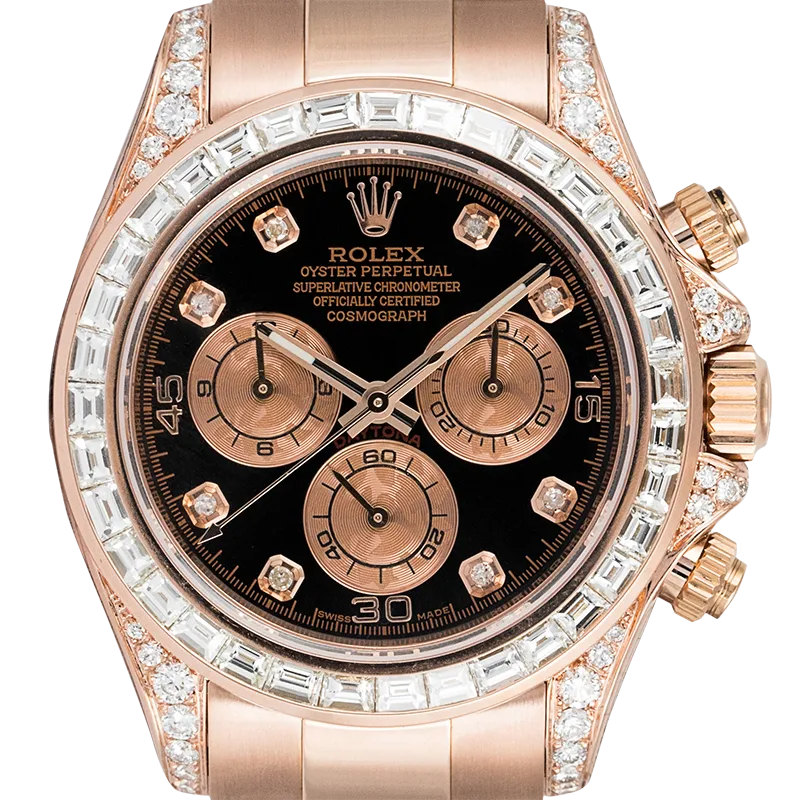 Rolex Daytona 18ct Everose Gold Custom Diamond Set 116505