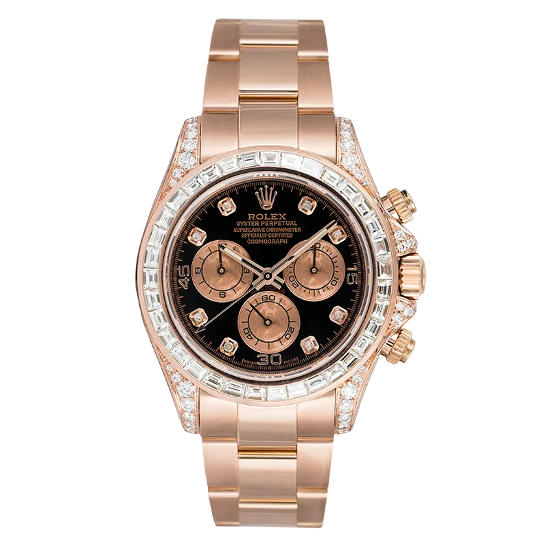 Rolex Daytona 18ct Everose Gold Custom Diamond Set 116505
