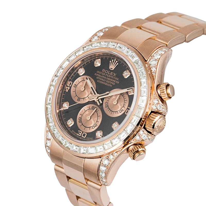 Rolex Daytona 18ct Everose Gold Custom Diamond Set 116505