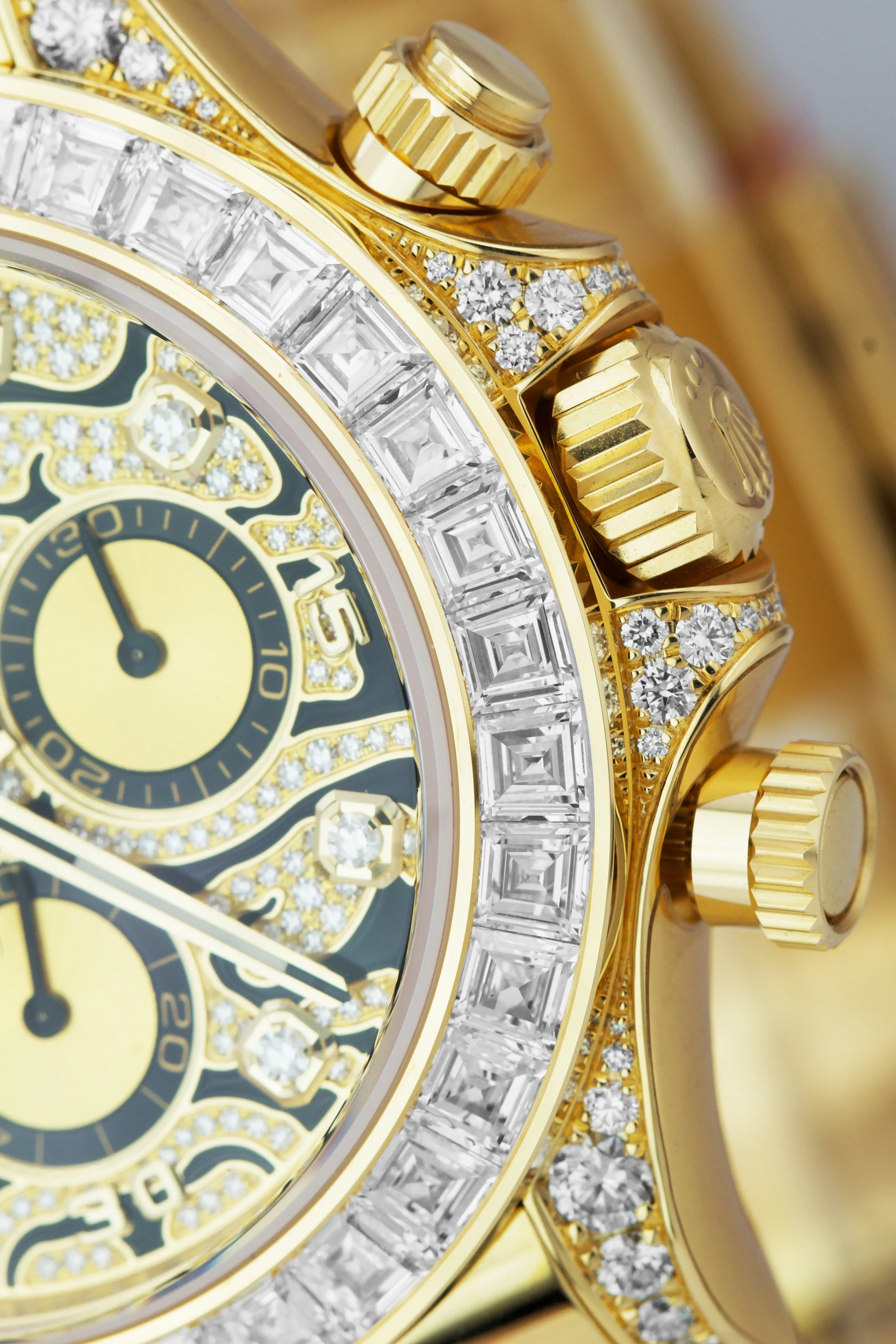 Rolex Daytona Yellow Gold FACTORY DIAMOND 'Eye Of The Tiger' Watch 116598 TBR