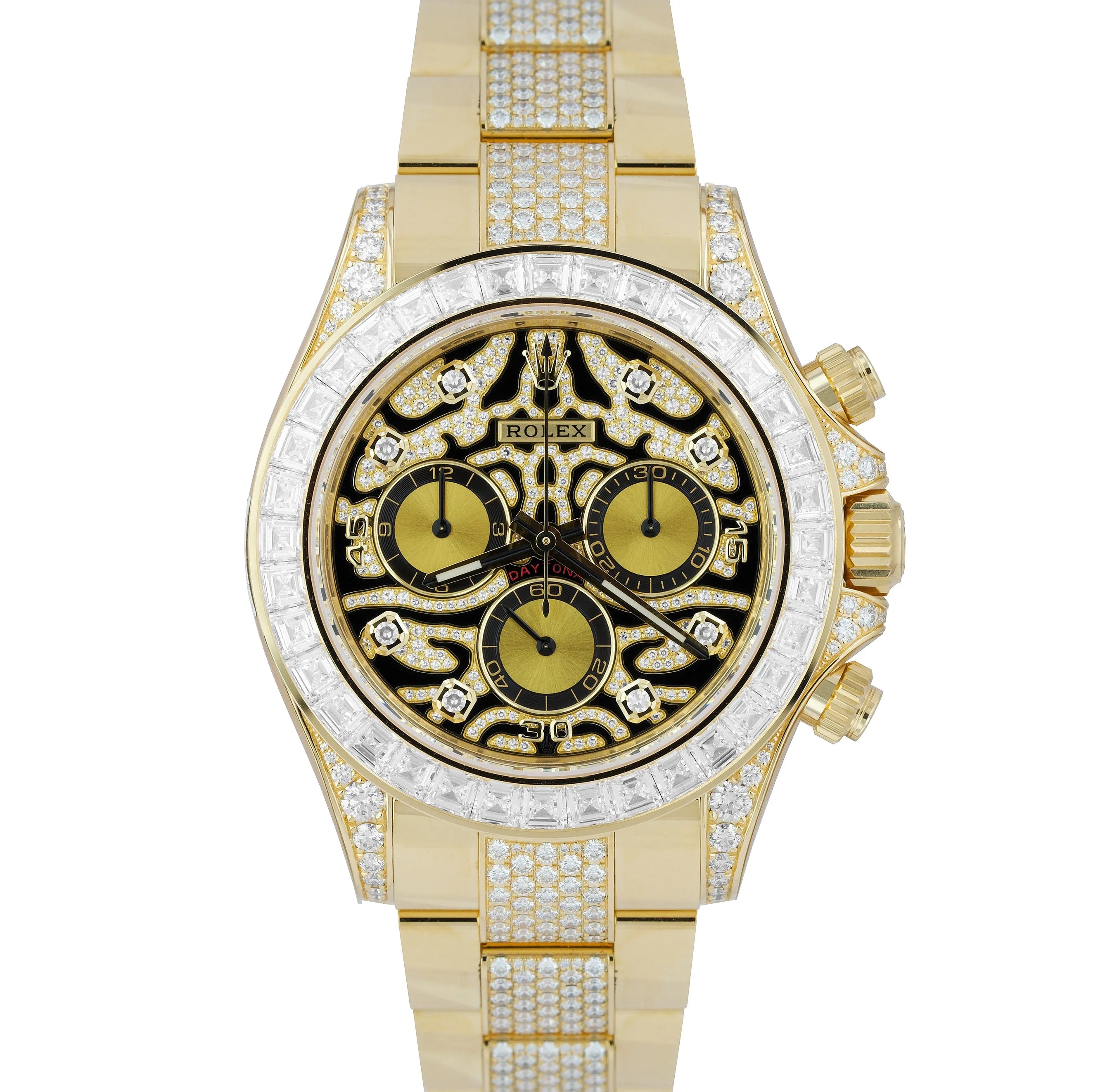 Rolex Daytona Yellow Gold FACTORY DIAMOND 'Eye Of The Tiger' Watch 116598 TBR