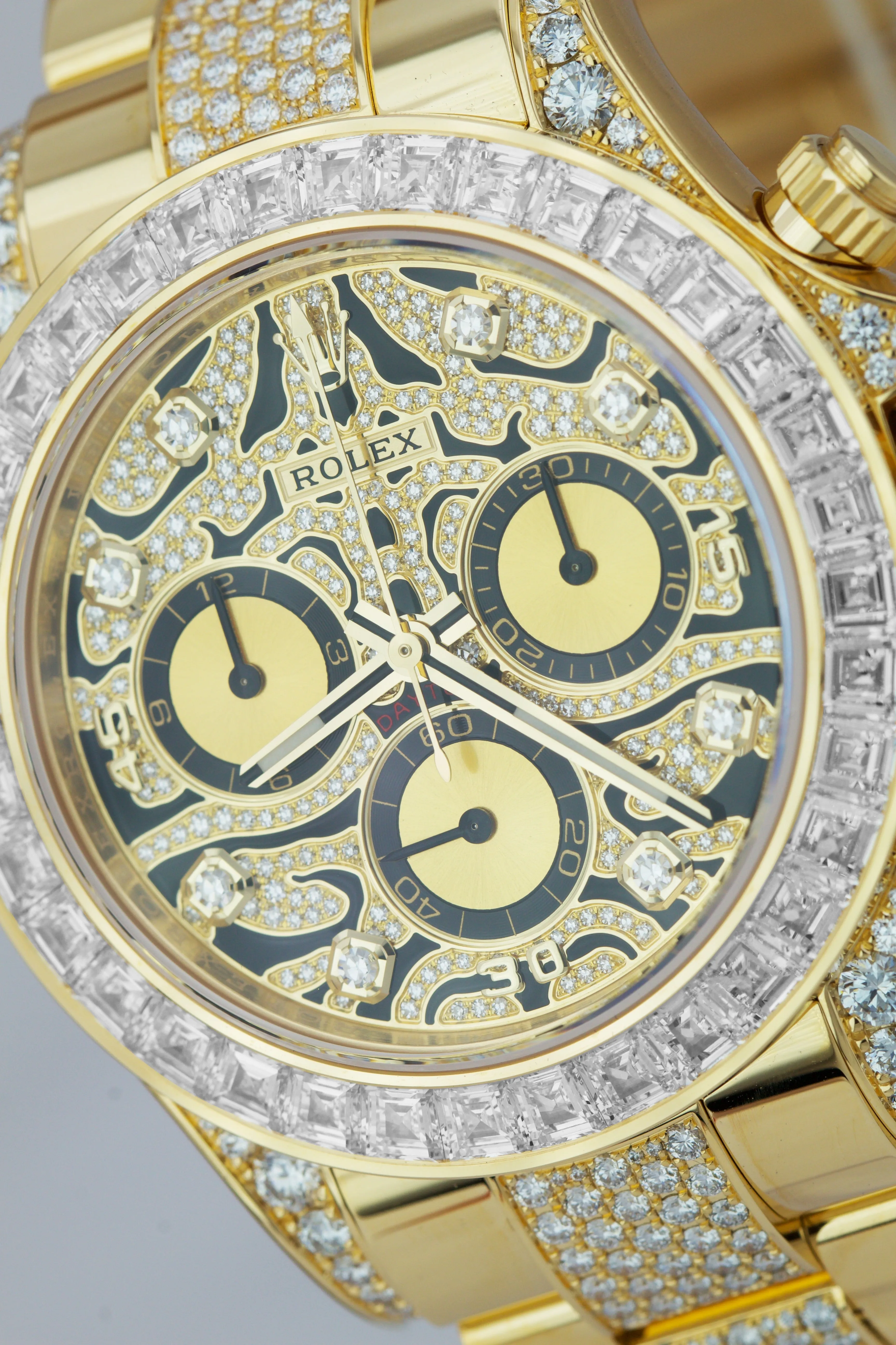 Rolex Daytona Yellow Gold FACTORY DIAMOND 'Eye Of The Tiger' Watch 116598 TBR