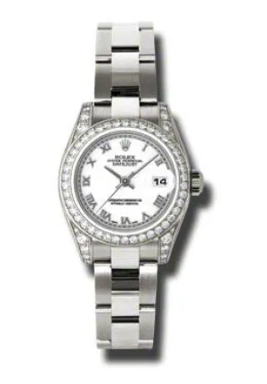 Rolex Lady Datejust 26 White Dial 18K White Gold Oyster Bracelet Automatic Watch 179159WRO
