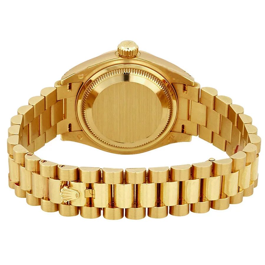 Rolex Lady-Datejust Silver Diamond Dial Ladies 18kt Yellow Gold President Watch 279178SRDP