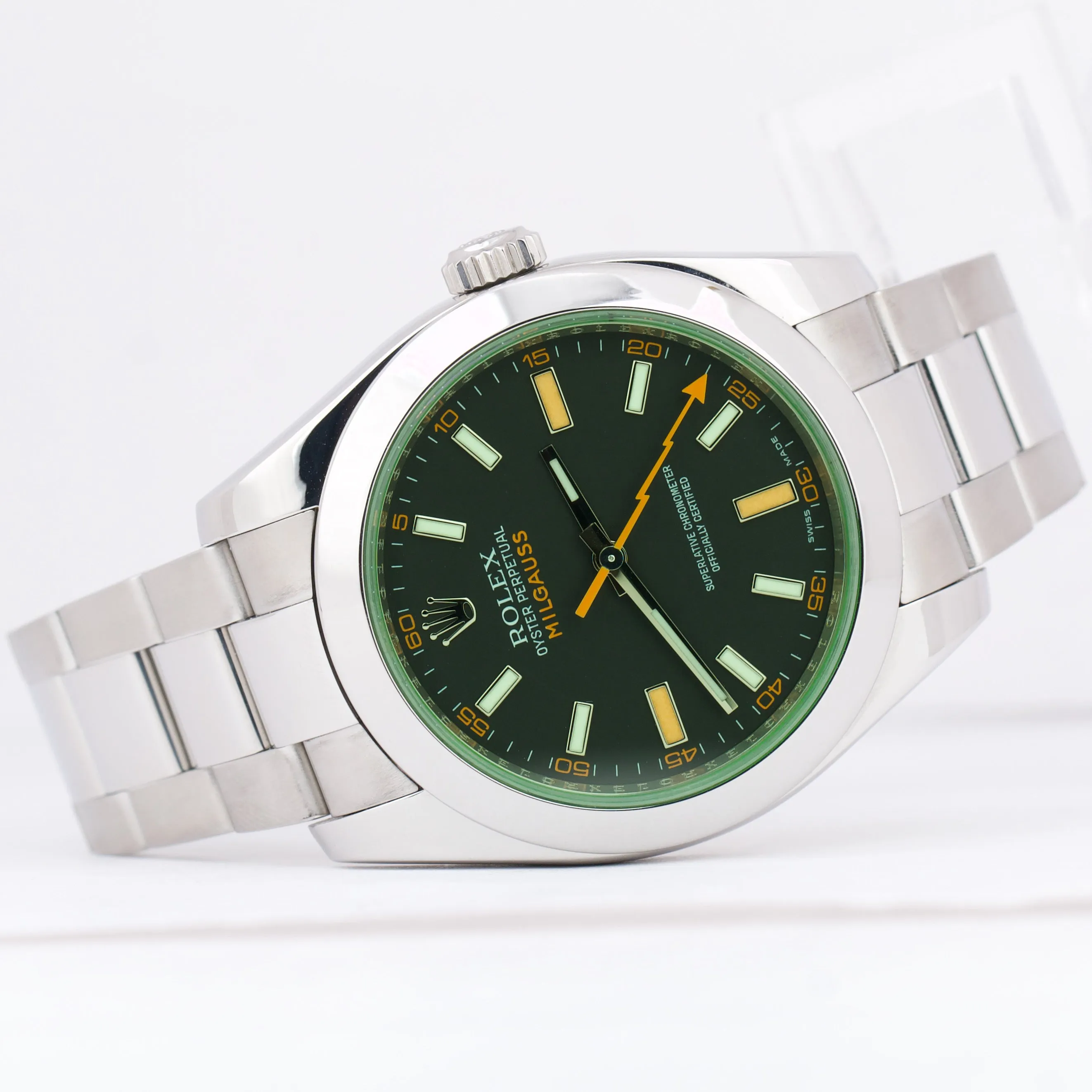 Rolex Milgauss Green Anniversary BLACK Stainless Steel Oyster 40mm 116400GV