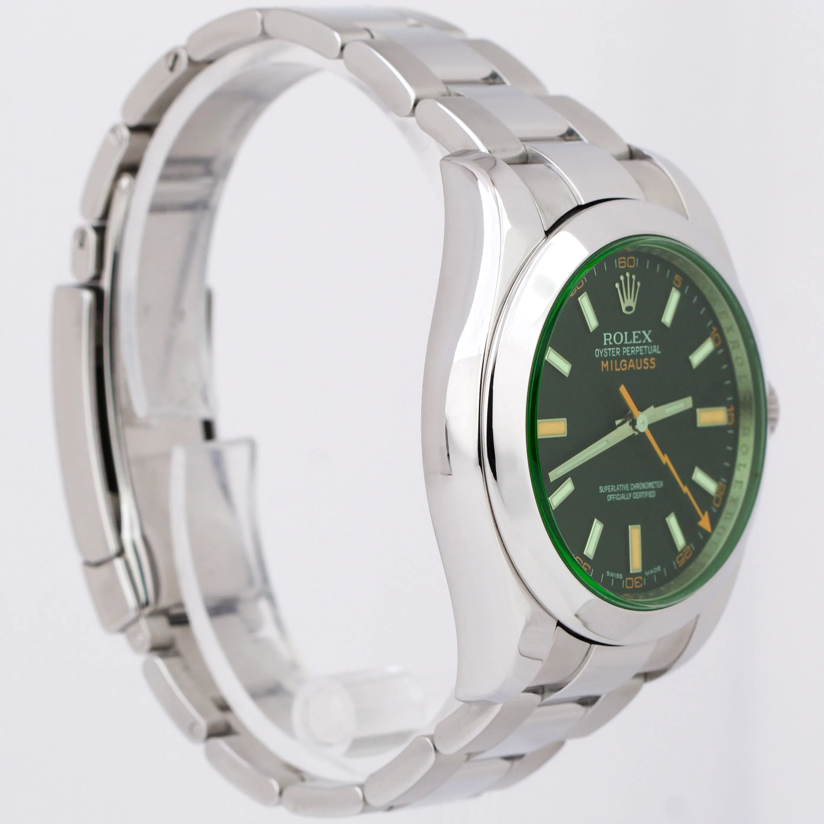 Rolex Milgauss Green Anniversary BLACK Stainless Steel Oyster 40mm 116400GV