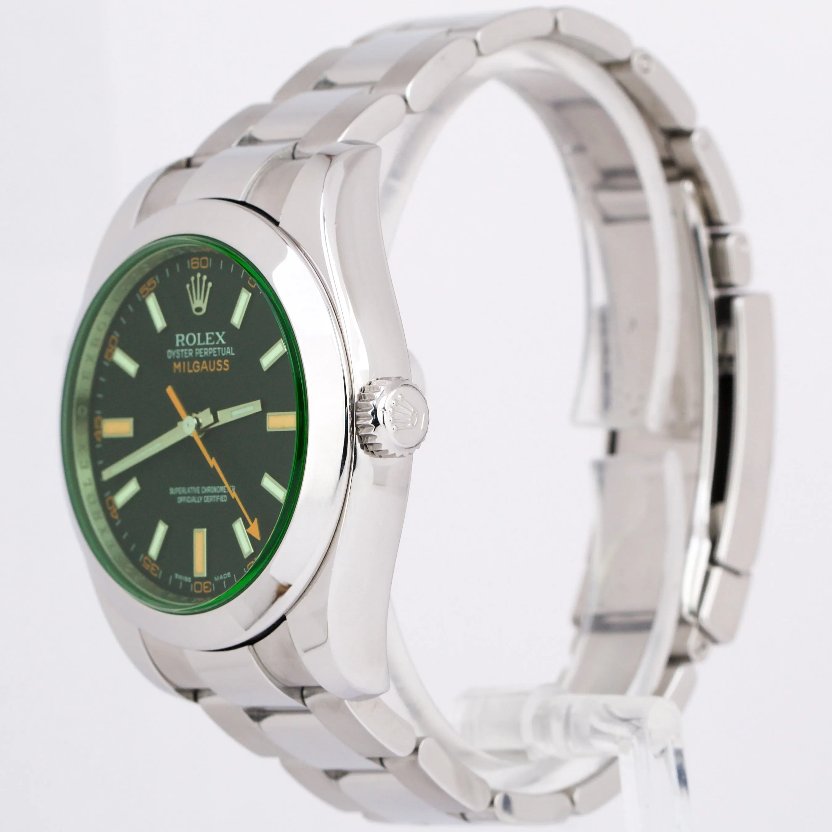 Rolex Milgauss Green Anniversary BLACK Stainless Steel Oyster 40mm 116400GV