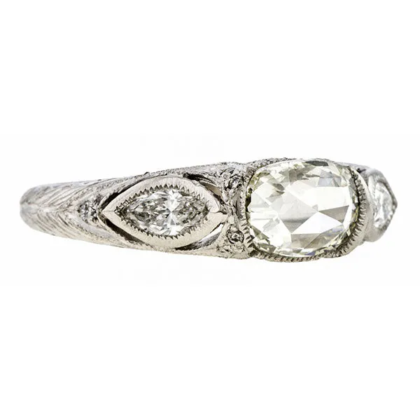 Rose Cut Diamond Engagement Ring