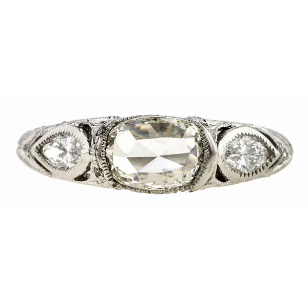 Rose Cut Diamond Engagement Ring