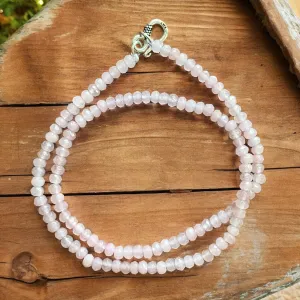 Rose Quartz 4 mm 16 inch Beaded Necklace