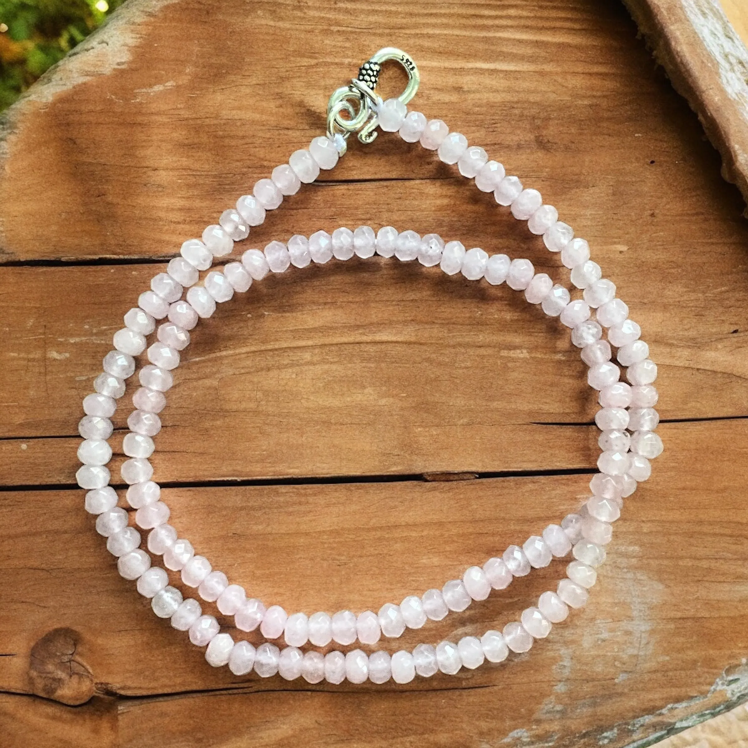 Rose Quartz 4 mm 16 inch Beaded Necklace