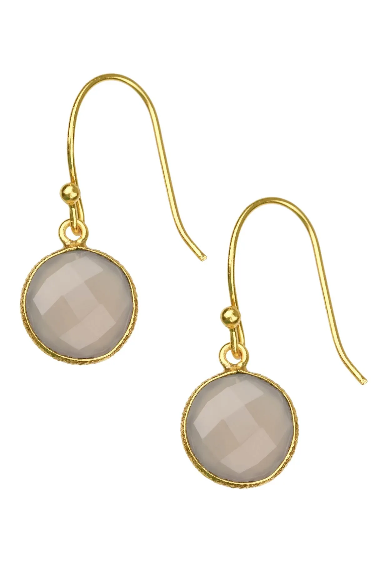 Round Gemstone Dangle Earring