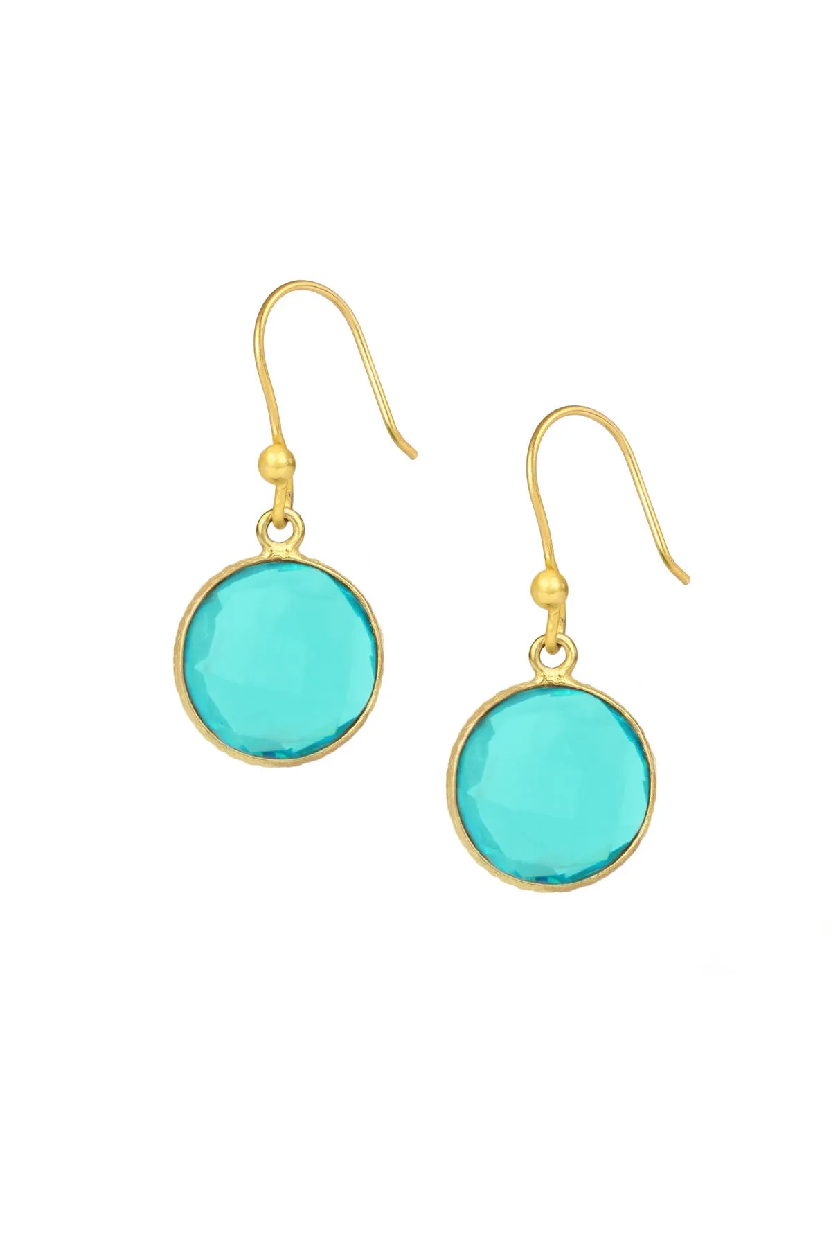 Round Gemstone Dangle Earring