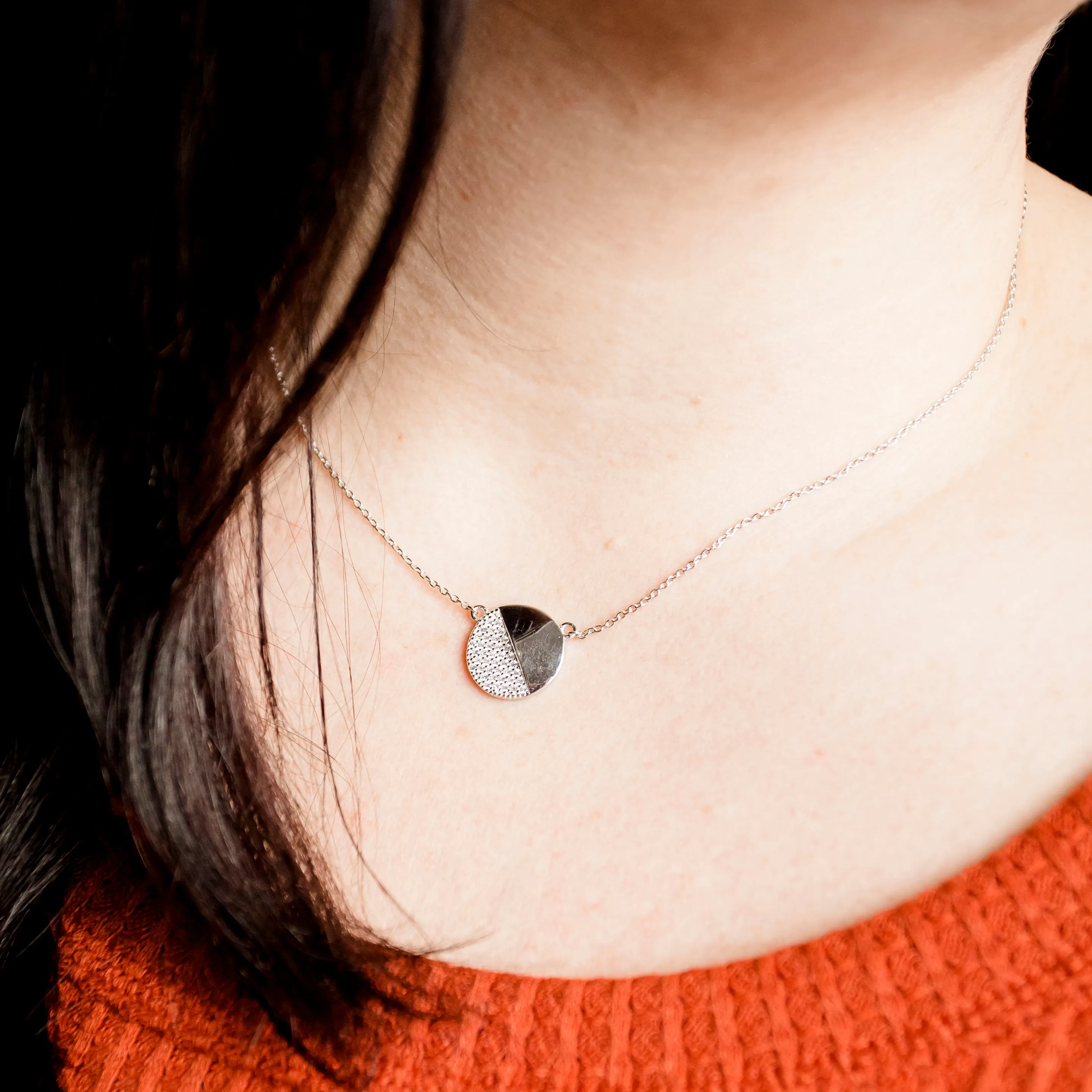 Round Pavé Crystal Necklace