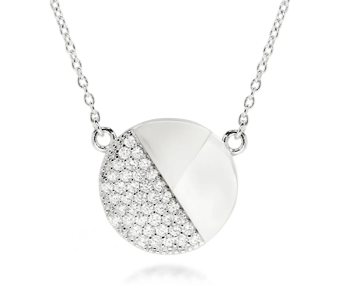Round Pavé Crystal Necklace