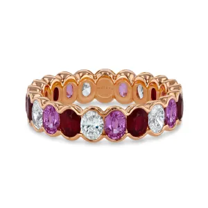 Ruby, Pink Sapphire and Diamond Eternity Band