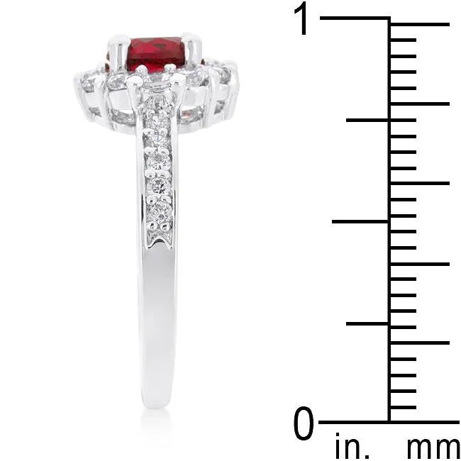 Ruby Red Halo Engagement Ring