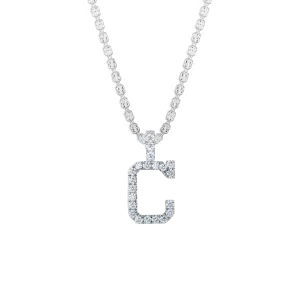 Sabel Collection White Gold Diamond C Initial Pendant