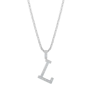 Sabel Collection White Gold Diamond L Initial Pendant