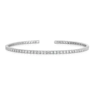 Sabel Collection White Gold Round Diamond Cuff