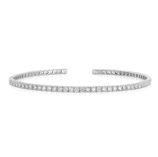Sabel Collection White Gold Round Diamond Cuff