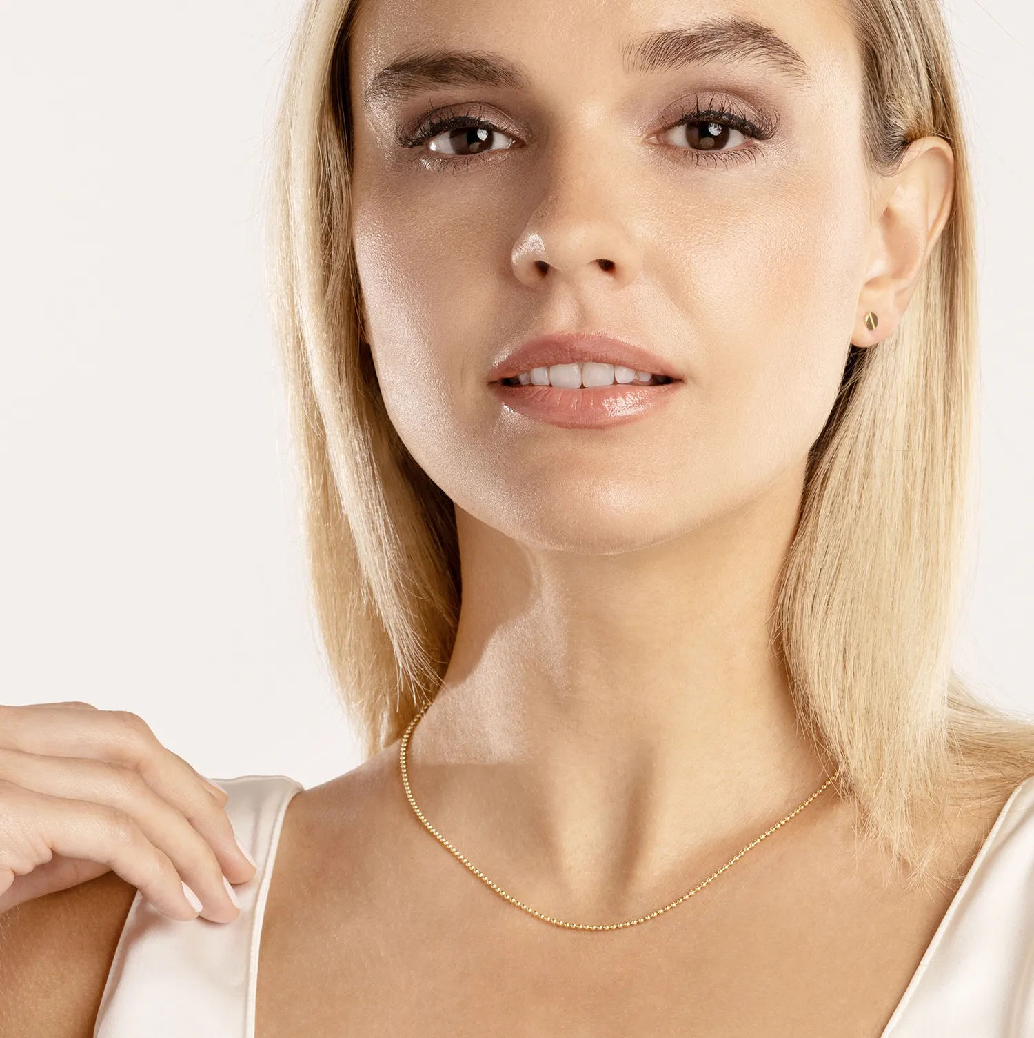 Sabel Collection Yellow Gold 1.5mm Beaded Chain